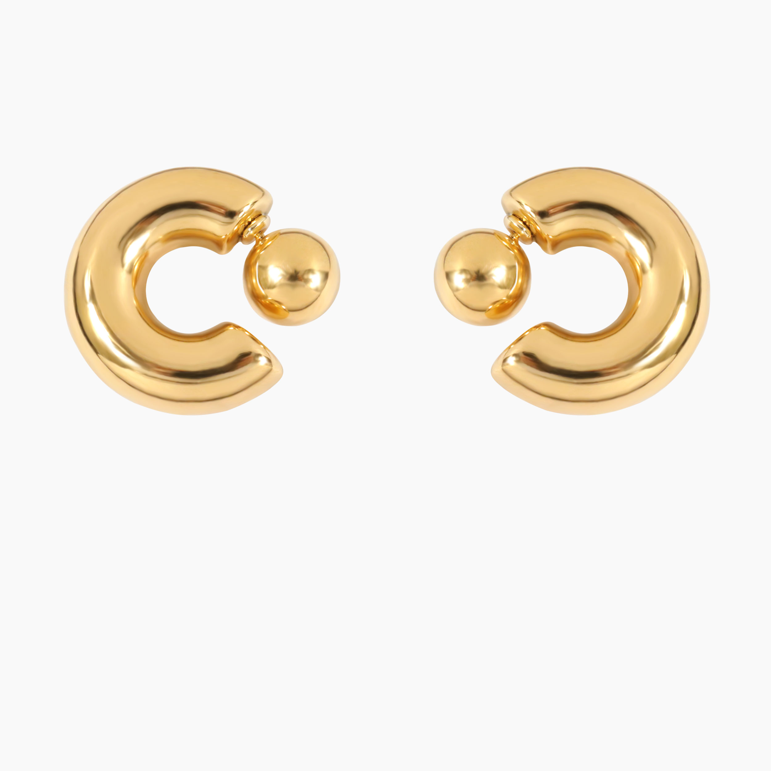 C SHAPE STUD EARRINGS (GOLD)