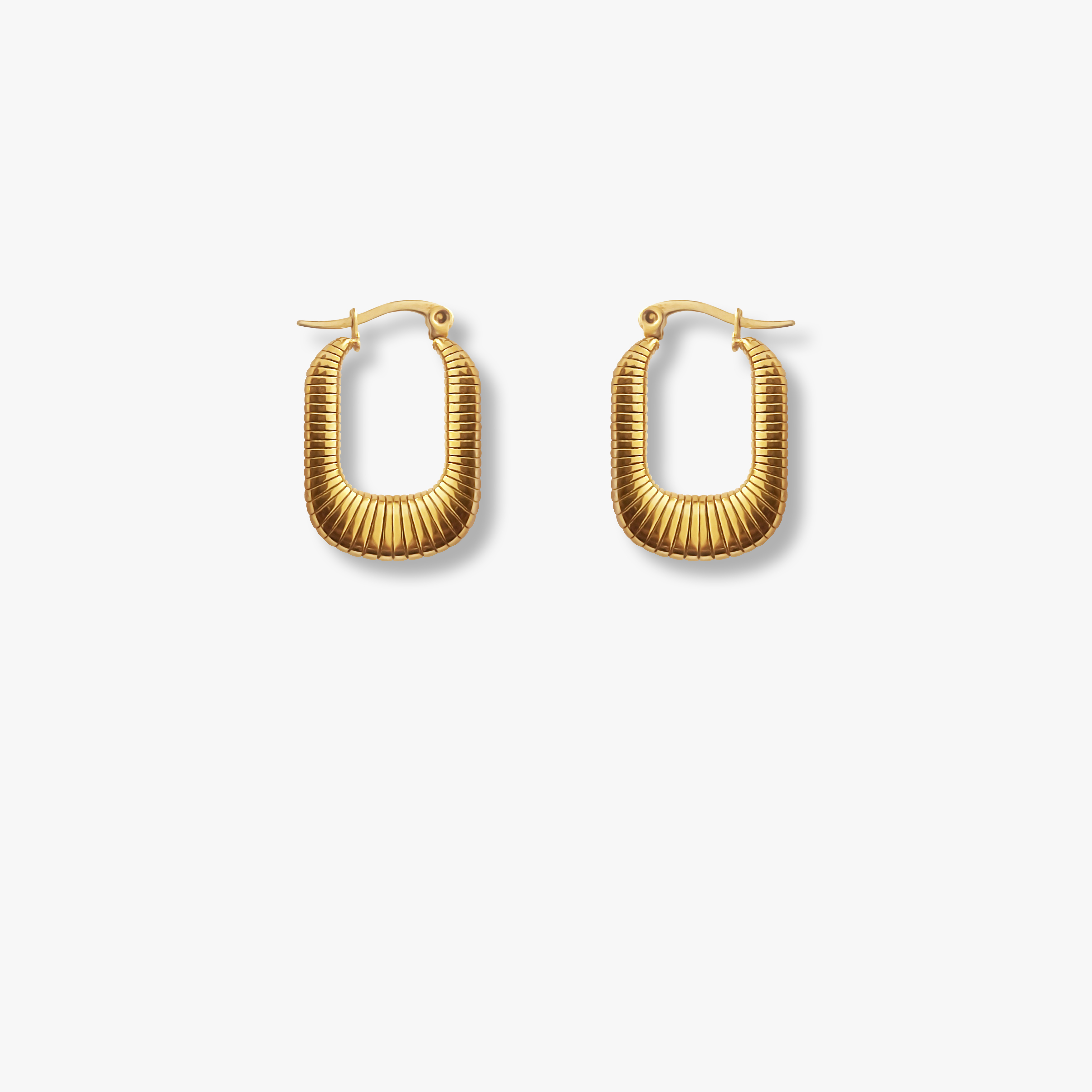 RECTANGULAR HOOP EARRINGS (GOLD)