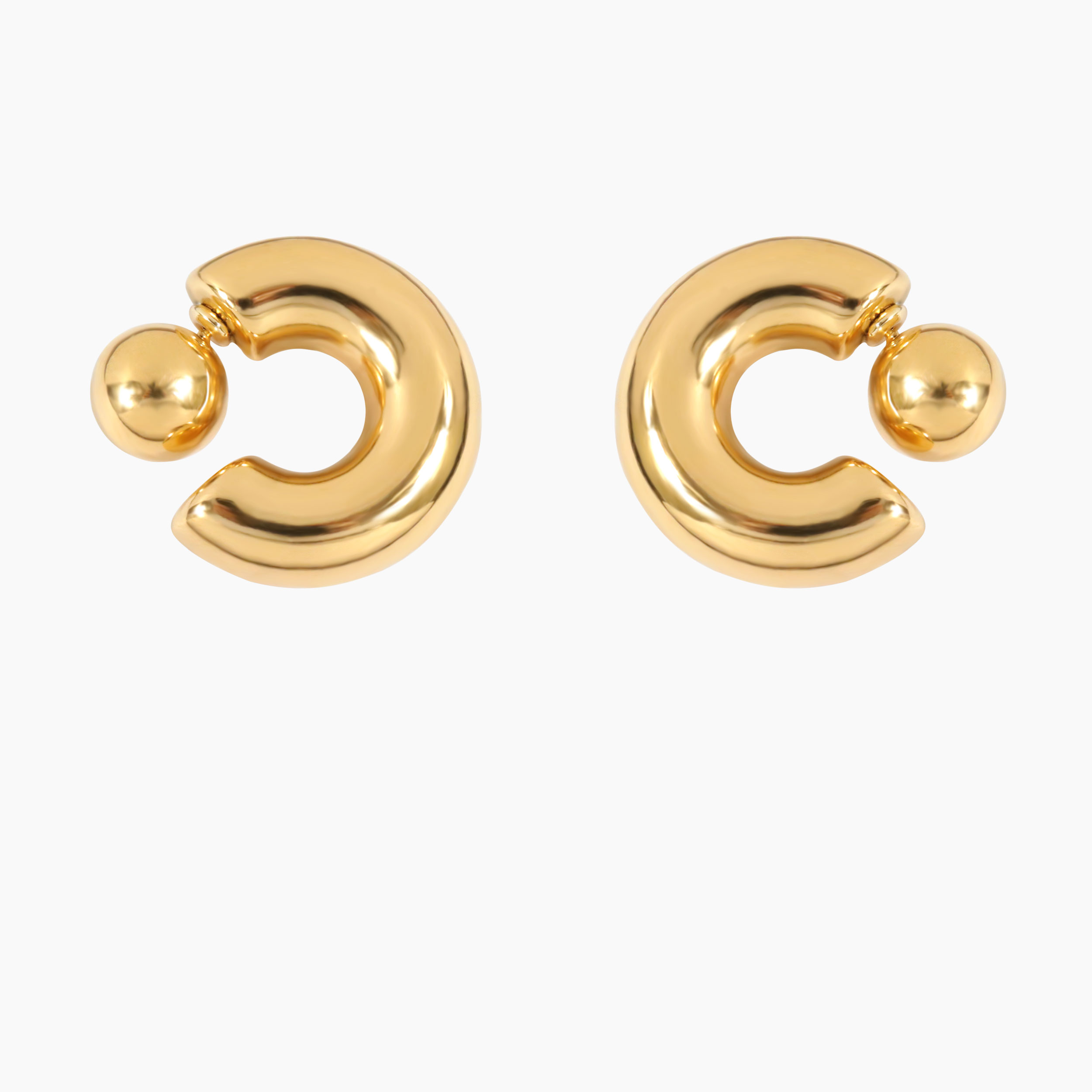 C SHAPE STUD EARRINGS (GOLD)