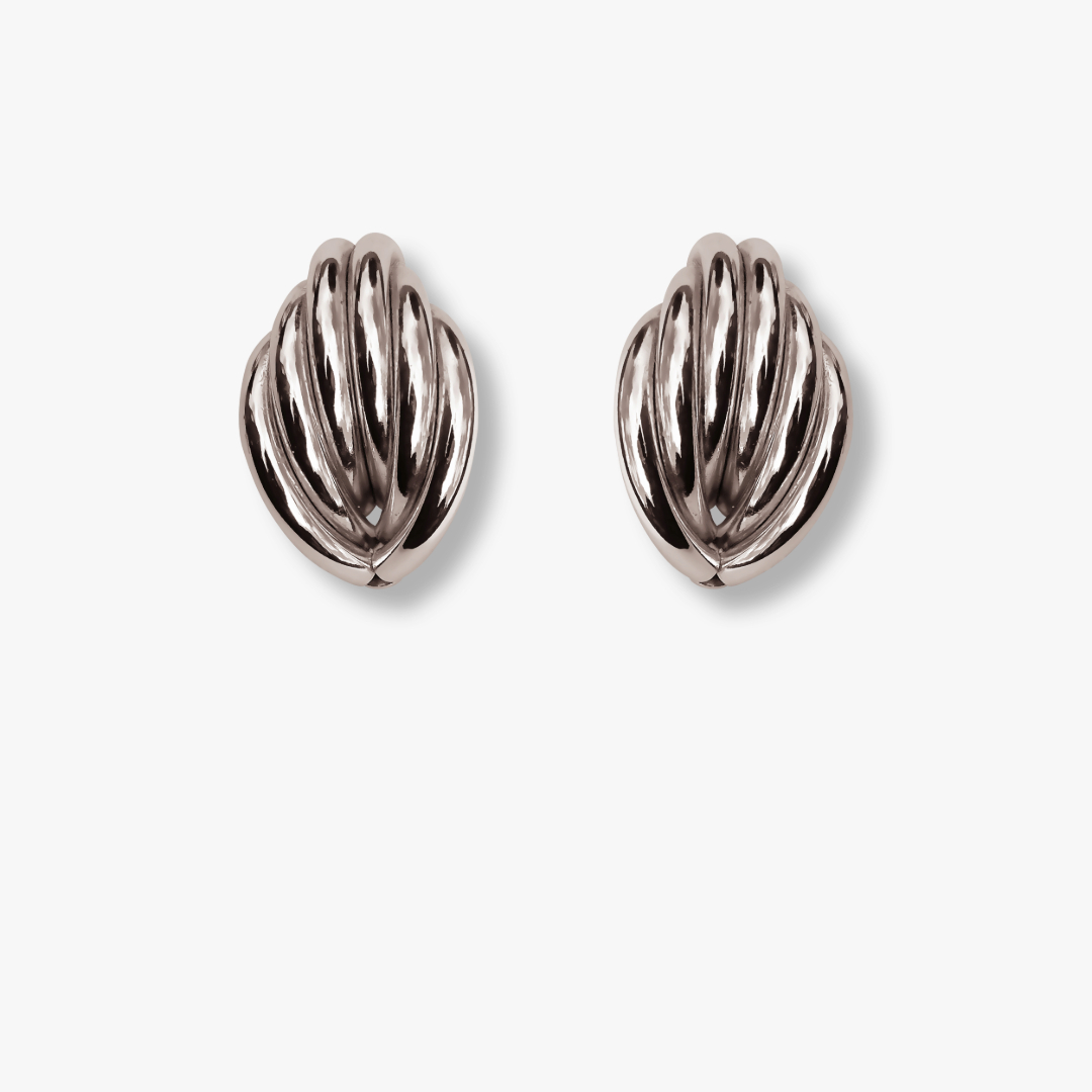 TUBULAR INTERLOCKING EARRINGS (SILVER)