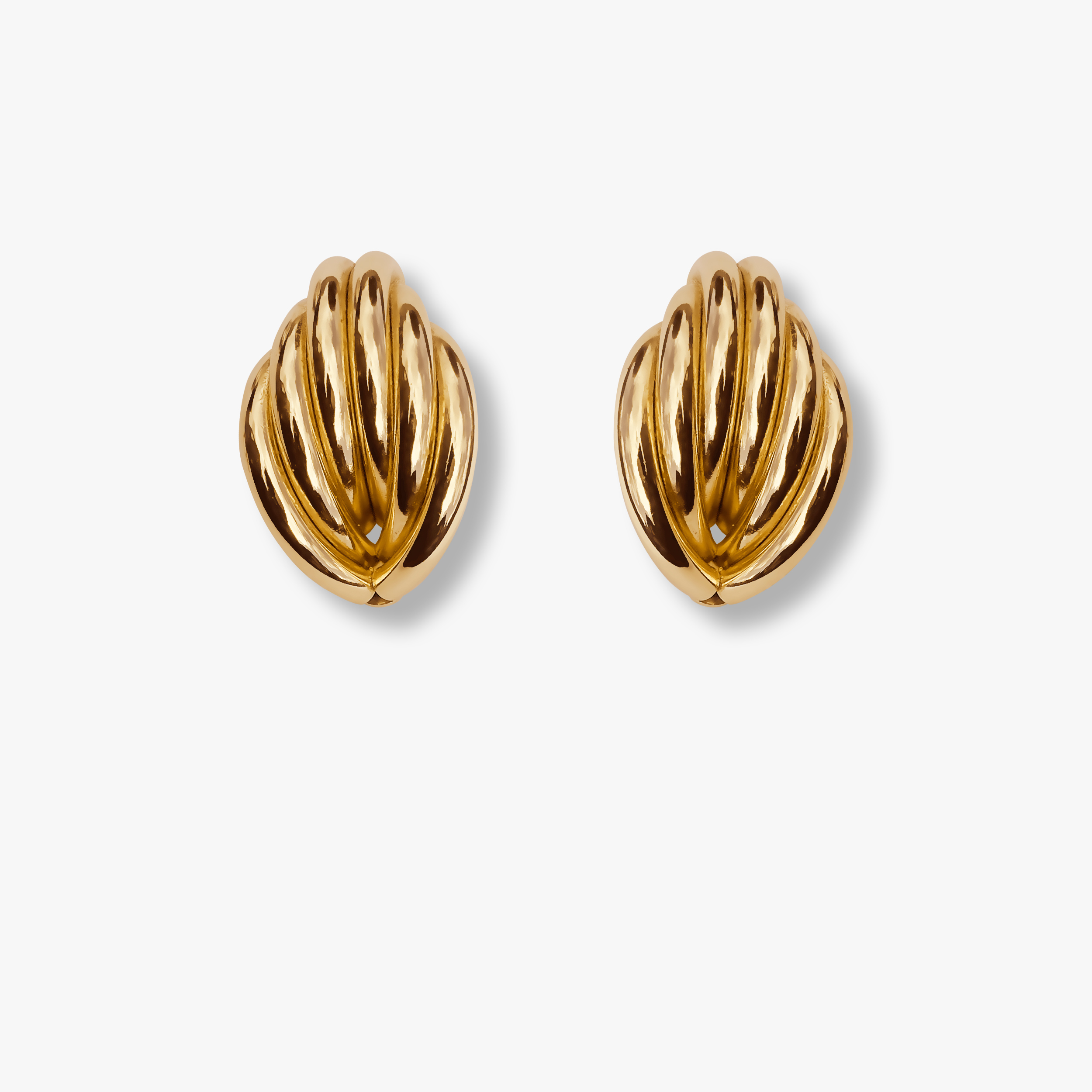 TUBULAR INTERLOCKING EARRINGS (GOLD)